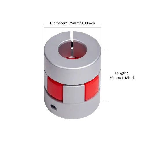 Miniatura 2 de Aluminio Ciruela Flexible Eje Acoplamiento Diámetro 0.984 in Longitud 1.181 in Conector Flexible Acoplador Flexible para Impresora 3D Máquina CNC