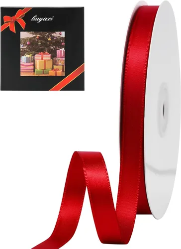 Miniatura 43 de LIUYAXI - Cinta de satén roja de doble cara, 2 pulgadas X 25 yardas continuas, cintas perfectas para envolver regalos, ramo de boda, decoración DIY