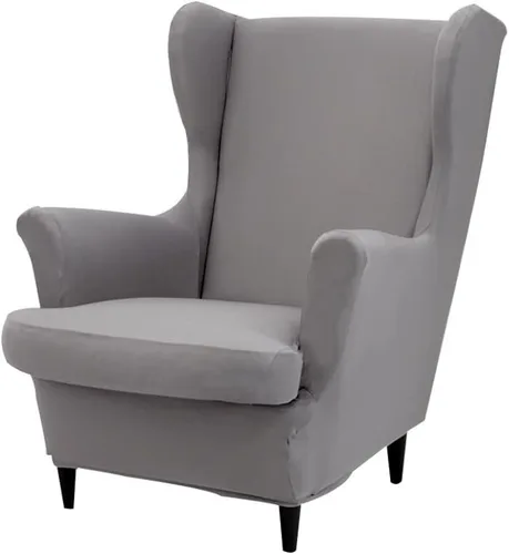 Miniatura 15 de Fundas para silla Wingback, 2 piezas, fundas elásticas para sillón de ala de color sólido con parte inferior elástica, protector de muebles
