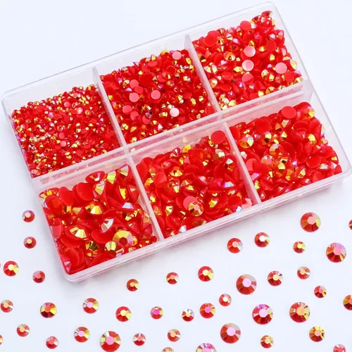 Miniatura 10 de 3000 PIEZAS de Brillantes de Resina con Dorso Plano, 2mm 3mm 4mm 5mm 6mm Rosa Claro AB, Brillantes de Resina en Gel con Dorso Plano para Vasos