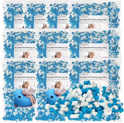 Miniatura 14 de Relleno de espuma viscoelástica de gel triturado de 2.48 libras, cómodo y suave, para almohada refrescante, puf, cama de perro, cojín de sofá