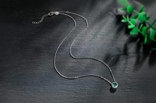 Miniatura 3 de Presentski Collar de piedra natal para mujer plata de ley 925 colgante solitario delicado collar regalos de cumpleaños para mujeres y niñas collares