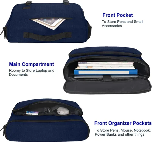 Miniatura 12 de MATEIN Bolsa tipo mensajero para hombres, mochila escolar para adolescentes, ligera de 17.3 pulgadas, maletín para laptop grande, bolsa cruzada