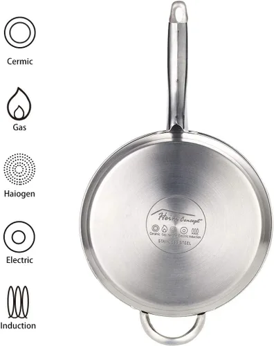Miniatura 5 de W Home Heim Concept - Juego de utensilios de cocina de acero inoxidable listos para inducción con tapa de vidrio, juegos de utensilios de cocina