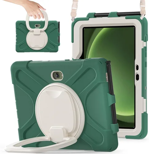 Miniatura 70 de 360 Rotation Case for Galaxy Tab ActivePro/Tab Active4 Pro/Active 5 Pro 10.1" Sturdy Cover Rotate Ring Stand Shoulder Carrying Strap Hand Strap