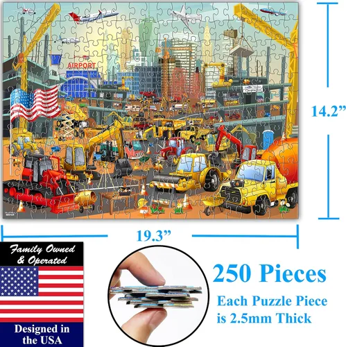 Miniatura 6 de Think2Master Rompecabezas de 250 piezas de construcción en la ciudad de Nueva York, EE. UU. Gran rompecabezas para adultos y personas mayores. Más