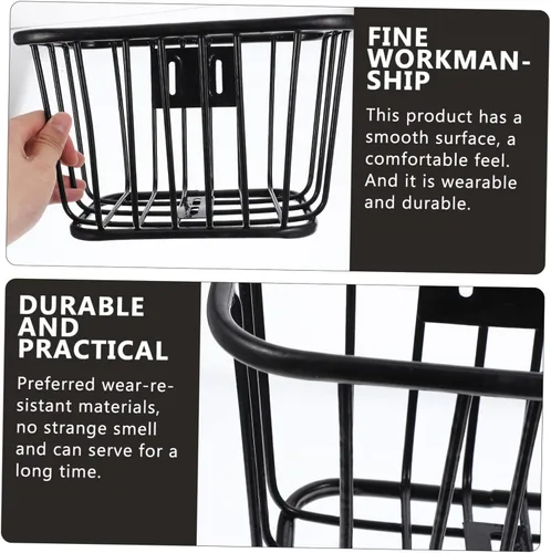 Miniatura 3 de Cesta de hierro para bicicleta, cesta delantera de bicicleta, contenedor de bicicleta, accesorios para bicicleta de montaña, cesta para manillar