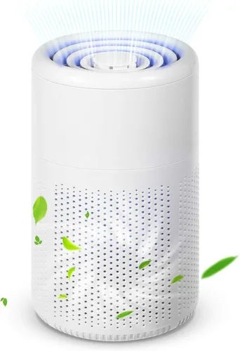 Purificador de aire pequeño para dormitorio y hogar: mini purificador de aire de escritorio personal - Filtra olores de pelo de caspa de humo -