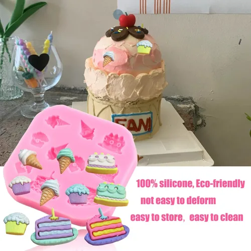 Miniatura 3 de ZiXiang Moldes de silicona para conos de helado, molde de dona, molde de caramelo para decoración de pasteles, decoración de cupcakes, polimero