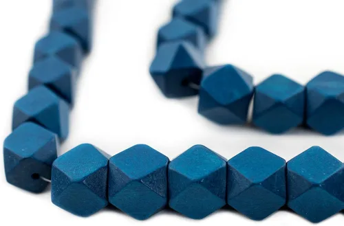 Miniatura 49 de TheBeadChest - Cuentas de madera de cubo sin esquinas azul azul: cuentas orgánicas naturales de corte de diamante de 0.787 in para la fabricación