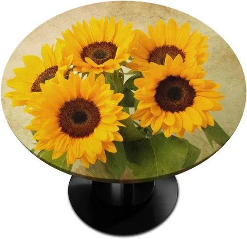 Miniatura 9 de Mantel Redondo con Elástico para Mesa de Playa, Diseño de Estrella de Mar, Cubierta de Mesa Circular, Impermeable, Lavable, de Poliéster, Pequeñas