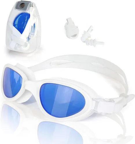 Body+ Gafas de natación, gafas de natación de visión amplia para adultos, hombres y mujeres, antivaho sin fugas, transición o lentes polarizados