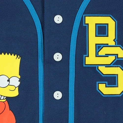Miniatura 5 de The Simpsons Homer, Bart, Lisa - Camiseta de béisbol de malla con botones para niños