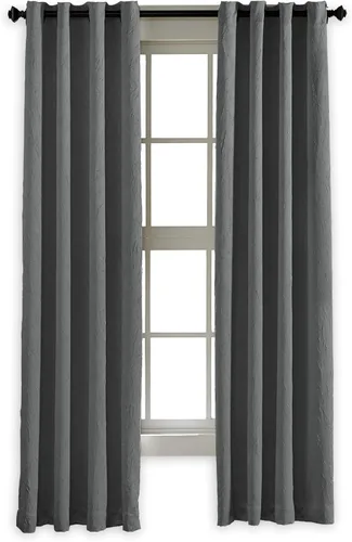 Miniatura 2 de Curtainworks Lenox Panel de Cortina con Ojales, Gris, 50 x 132 pulgadas