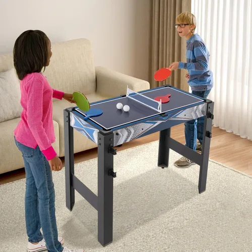Miniatura 7 de Mesa de juego múltiple 5 en 1, mesa de juego combinada con hockey, billar, ping pong, tiro con arco, baloncesto para el hogar, sala