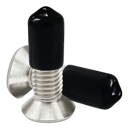Miniatura 6 de 50 piezas de tapas de extremo flexibles de vinilo, tapas de extremo de goma, cubierta de protección de rosca de tornillo de goma negra de seguridad