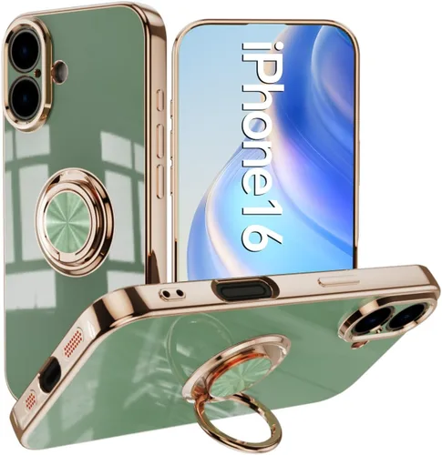Miniatura 11 de Compatible con iPhone 11 Kickstand, anillo de rotación de 360 grados integrado con borde de oro rosa brillante que funciona con soporte magnético