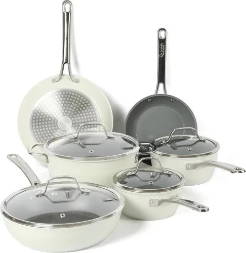 Miniatura 8 de Sur La Table Kitchen Essentials Juego de Utensilios de Cocina de 10 Piezas de Aluminio Forjado con Interior Antiadherente de Cerámica de Titanio