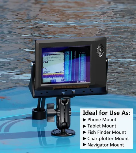 Miniatura 3 de VAZESWIN Soporte de bola de aleación de aluminio de 1 pulgada para Garmin Striker 4, soporte buscador de peces con placas redondas de orificio AMPS