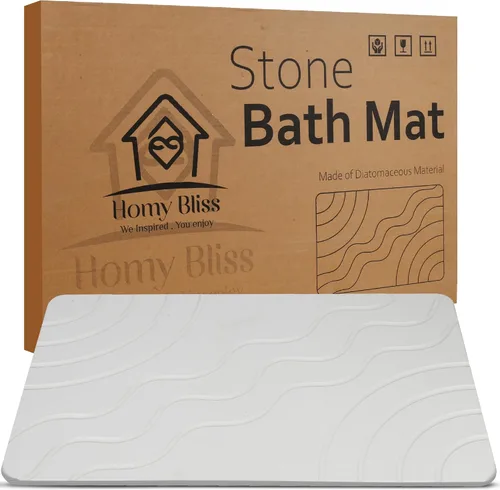 Miniatura 9 de Tapete de baño de piedra de secado rápido, tierra de diatomeas, antideslizante, súper absorbente, tapete de baño de piedra para baño, suelo, Gris