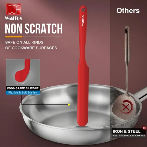 Miniatura 4 de Walfos Espátula de silicona para tarros – Espátulas de cocina de alta resistencia al calor (450 °F), espátulas de mantequilla de crema para tartas
