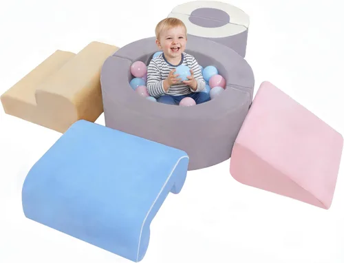 Miniatura 10 de Juguetes de escalada para niños pequeños, juego de espuma suave de 11 piezas para niños pequeños de 1 a 3 años, bloques de escalada para bebés