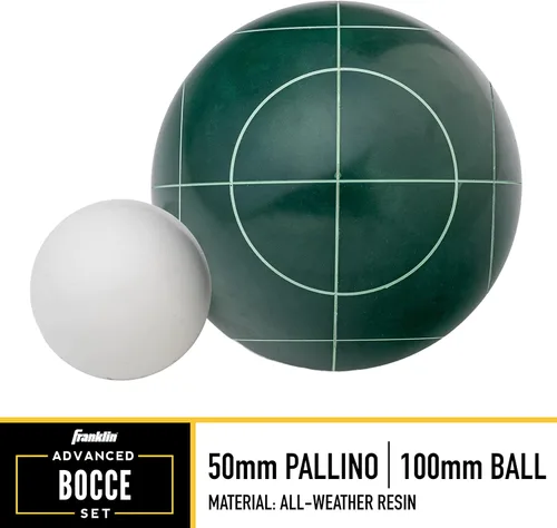 Miniatura 2 de Franklin Sports Juegos de bochas – Juegos de bolas de bochas para patio trasero + playa – (8) pelotas al aire libre + (1) Pallino – Juegos de bochas