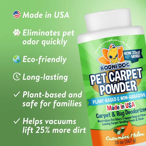 Miniatura 2 de Bodhi Dog Natural Carpet - Desodorante en polvo para alfombras – Eliminador de olores secos de mascotas y removedor de olores de orina – Afloja