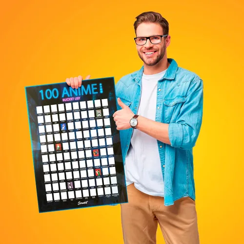 Miniatura 6 de scrachit Top 100 Anime Scratch Off Poster - 23x17 - Lista de deseos del desafío