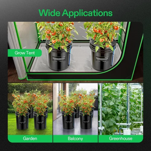 Miniatura 8 de VIVOSUN Sistema de Cultivo Hidropónico DWC con Kit de Goteo Superior, Cultura de Agua Profunda de 5 Galones, Sistema de Goteo Recirculante
