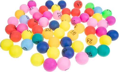 Miniatura 4 de Juego de bingo, bolas de juego de bingo, 60 unidades, bolas de rifa de 1 a 60 numeradas, multicolor, repuesto de plástico para accesorios de juego