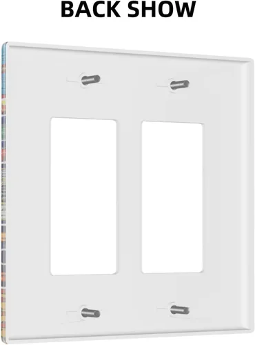 Miniatura 930 de Placa Decorativa de Pared de Granja Rústica con Cuerno de Madera para Puerta de Granero 1 Banda Duplex Cubiertas de Toma Eléctrica Soltera