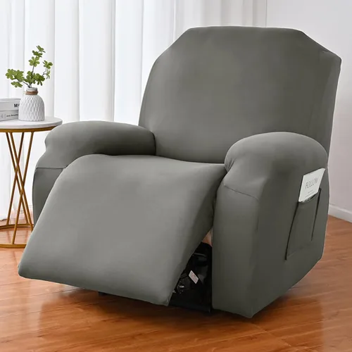 Miniatura 37 de vctops Fundas para sofá reclinable de 3 cuerpos, de punto, elásticas, suaves, lisas, antideslizantes, para sofá, protector de muebles con parte