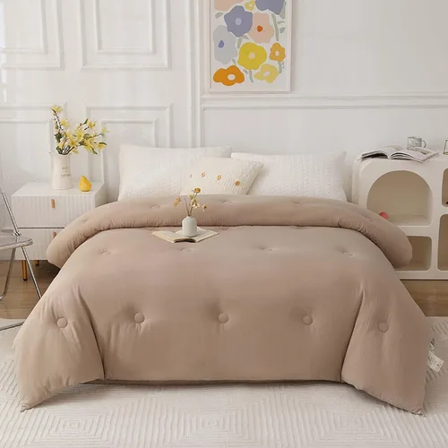 YSUEFIJO Edredón ligero y esponjoso lavable a máquina, relleno de edredón suave y cálido alternativo, edredón reversible transpirable, 100% tela de