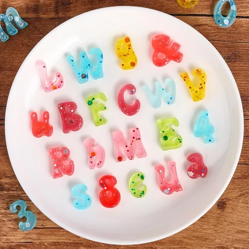 Miniatura 6 de 3 moldes de silicona para letras, moldes antiadherentes para fondant de números y letras para chocolate, dulces, decoración de pasteles, decoración