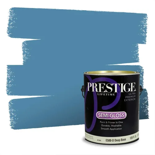 Miniatura 1611 de Pintura Exterior + imprimación PRESTIGE, todo-en-uno, 1 galón, acabado mate, color comparable al Valspar* Royal Gray* VS151-Gris real