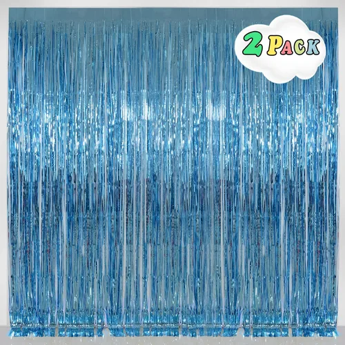Miniatura 10 de Melsan - Cortinas de fondo con flecos de oropel negro para fiestas, Melsan de 3.2 x 8 pies, telón de fondo de fotos negro para cumpleaños