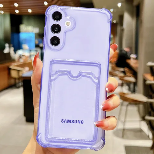 Miniatura 125 de Tuokiou Funda para Samsung Galaxy A14 5G, Fundas Protectoras Transparentes con Ranura para Tarjetas, Funda Cartera de TPU Suave Ajustada Resistente