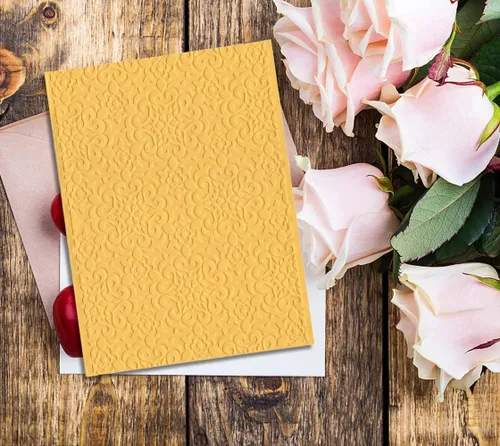 Miniatura 4 de ALIBBON Carpetas de plástico con fondo de flores para hacer tarjetas, carpetas de estampado con marco de flores para álbumes de recortes, carpetas