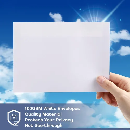 Miniatura 6 de Fainne 500 sobres blancos autoadhesivos imprimibles a granel para invitaciones, bodas, baby shower, fotografía, notas de agradecimiento, postales