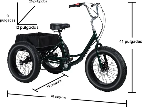 Miniatura 2 de Triciclo para Adultos, Triciclo de Neumáticos Gruesos de 20 Pulgadas para Adultos, Triciclo para Adultos de 7 Velocidades 20x4 Triciclo