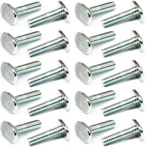 POWERTEC Paquete de 20 pernos de riel en T de 1/4"-20 para pista en T, pernos de ranura en T de 1 pulgada de largo para pista en T universal,