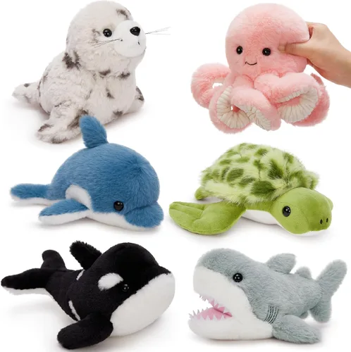 Miniatura 27 de MaoGoLan Paquete de 10 peluches de animales de granja a granel con caballo, vaca, perro, gato y más, juguetes educativos, decoración de fiesta