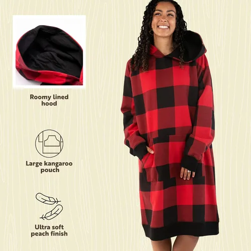 Miniatura 131 de Lazy One Sudadera con capucha de gran tamaño, ropa de dormir cómoda, vestido de suéter para mujer