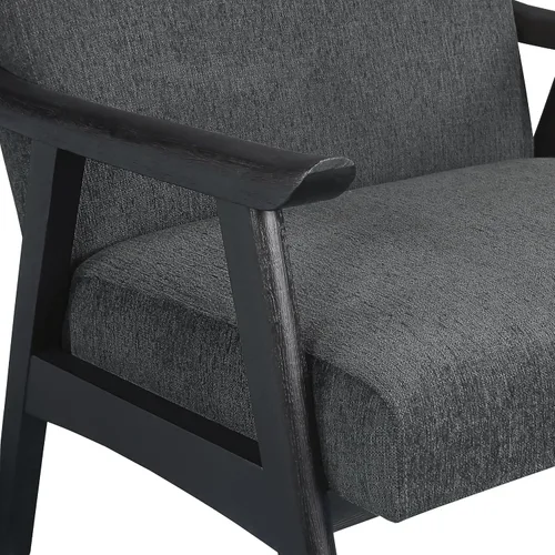Miniatura 7 de OSP Home Furnishings Weldon Mid-Century - Sillón moderno, tela de carbón con marco acabado negro