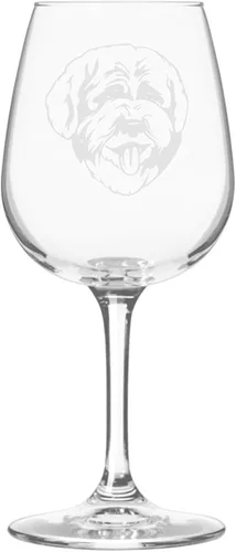 Miniatura 465 de Copa de vino de 12.75 onzas con diseño de perro grabado