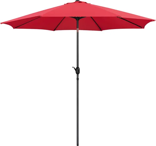 Miniatura 18 de Yaheetech Sombrilla de patio de 7.5 pies con 6 varillas resistentes, botón de inclinación y manivela para jardín, césped, cubierta, patio, piscina