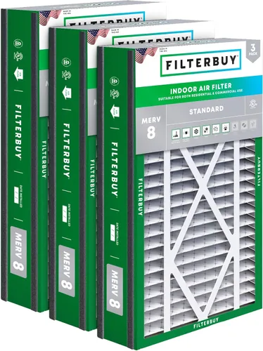 Miniatura 24 de Filterbuy Filtro de aire MERV 8 Essential Dust & Allergy Defense de 10 x 17 x 2 (paquete de 3), filtros exteriores plisados electrostáticos