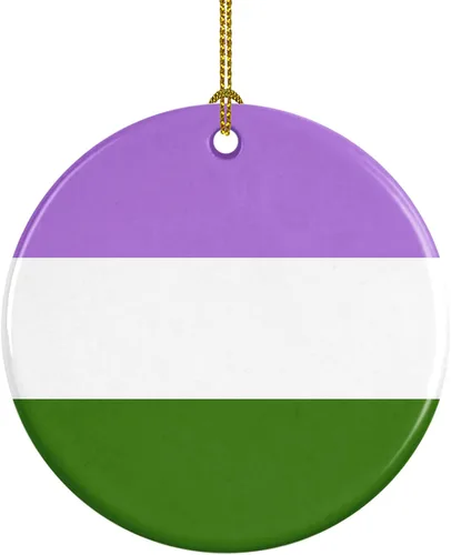 Miniatura 11 de Caroline's Treasures Trigender Pride - Adorno de cerámica para colgar en el árbol de Navidad, para el hogar, Navidad, fiestas, regalo, 3 pulgadas