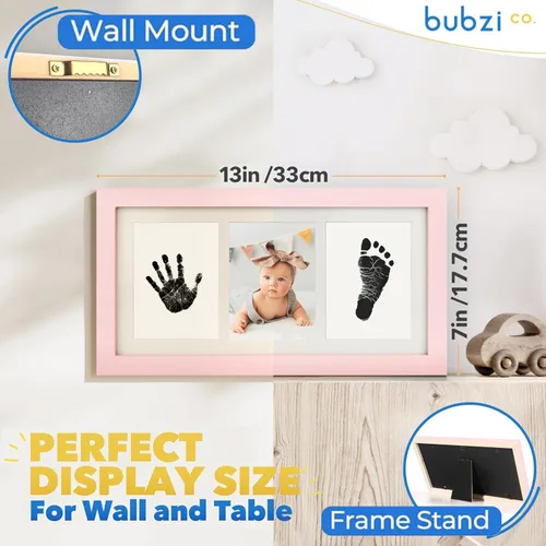 Miniatura 4 de Bubzi Co Kit de Huellas de Manos y Pies de Bebé y Marco de Fotos de Huellas para Niñas y Niños Recién Nacidos, Set de Regalos Únicos para Baby